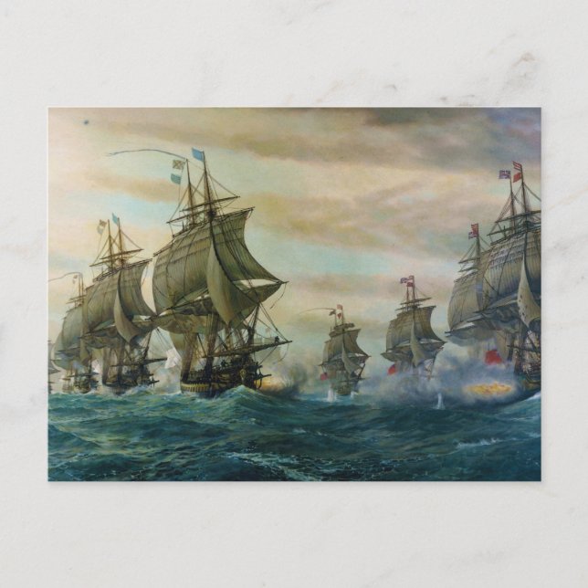 Andra slaget vid Virginia Capes Vykort (Framsida)