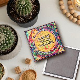 Ändra Söten för World inspirational Quote Magnet