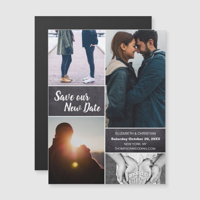 Ändra Sparan Datum för vårt foto av Bröllop till n Magnetisk Inbjudningskort (Fram/baksida)