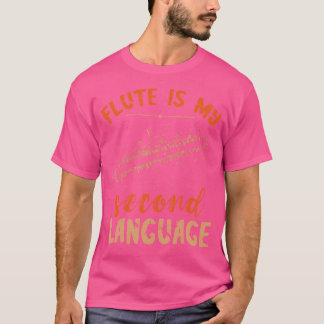 Andra språkversionen av Flutist Music Instrument F T Shirt