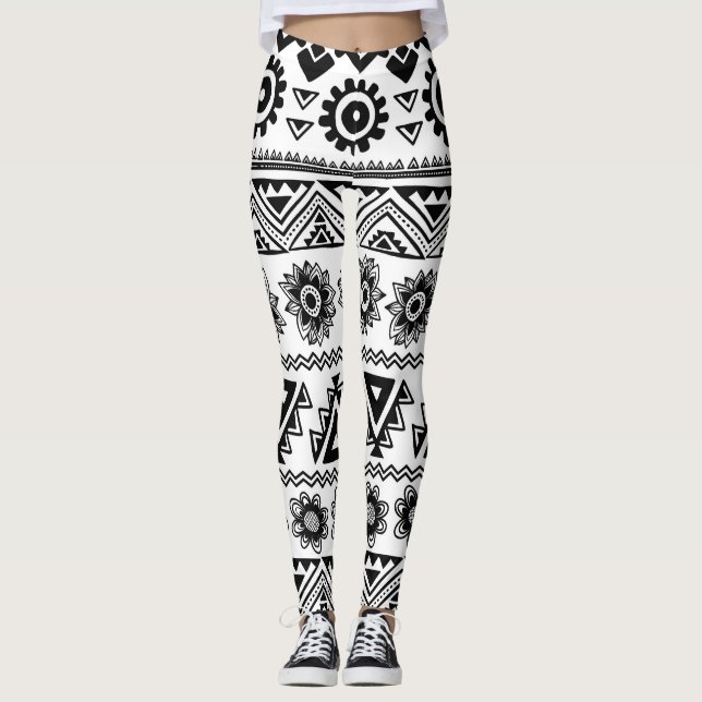 Andra stammen etnisk, sömlös mönster. leggings (Framsida)