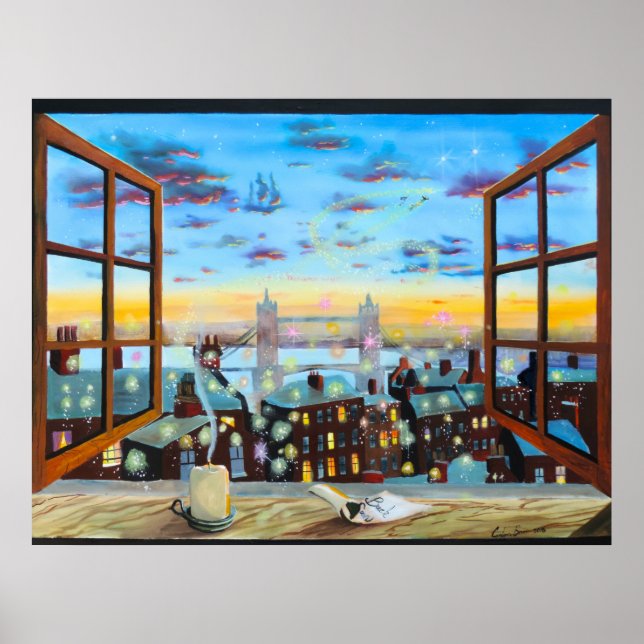 Andra stjärnan på högerna. Peter Pan inspirerade t Poster (Framsidan)