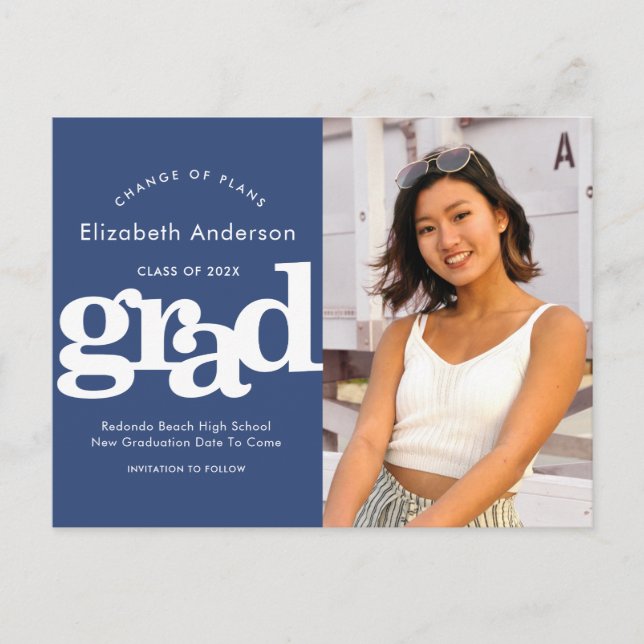 Ändra studenten-fotoflottan fet typografi inbjudan vykort (Framsida)