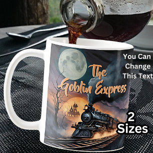 Ändra text, Goblin Express Halloween Steam Tåg Kaffemugg