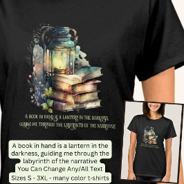 Ändra text, gotisk Bokar & Lantern, citat, svart T Shirt