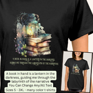 Ändra text, gotisk Bokar & Lantern, citat, svart T Shirt
