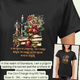 Ändra text, gotisk Bokar och ljus, citat, svart T Shirt