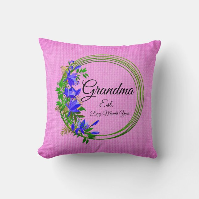 Ändra text Grandma Est Grandchild Kudde (Framsida)