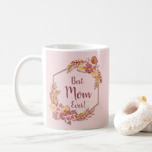 Ändra text Lägg till Namn Boho Flower Ram Bästa Ma Kaffemugg