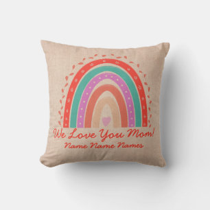 Ändra text Lägg till Namn Kärlek Mamma Boho Rainbo Kudde