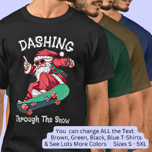 Ändra text, Lägg till Namn, Santa Skateboarder T Shirt