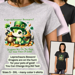 Ändra text, Leprechaunsar, se upp - Pots of Guld T Shirt