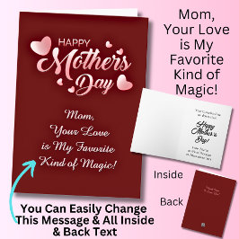 Ändra text, Mamma, Kärlek är min favoritmagi Kort