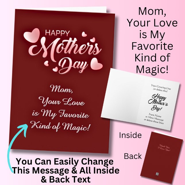 Ändra text, Mamma, Kärlek är min favoritmagi Kort (Skapare uppladdad)