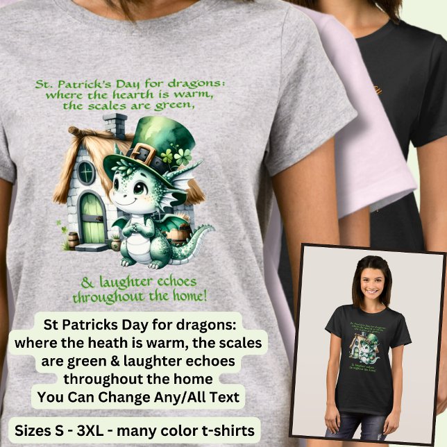 Ändra text, St patricks day för drakoner T Shirt (Skapare uppladdad)