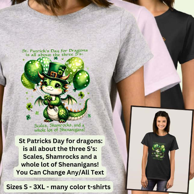 Ändra text, St patricks day för drakonformer T Shirt (Skapare uppladdad)