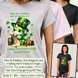 Ändra text, Trading Kartor St Patricks Dragon T Shirt