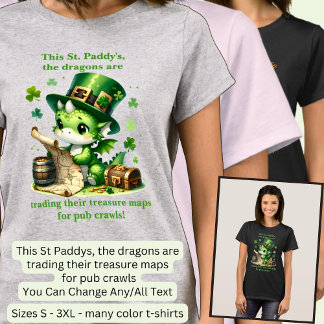 Ändra text, Trading Kartor St Patricks Dragon T Shirt