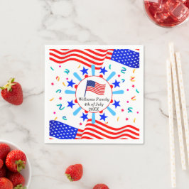 Ändra text USA flagga Independence day juli 4 Pappersservett