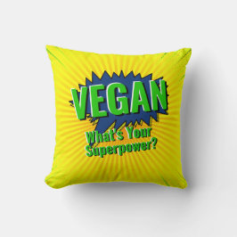 Ändra text Vegan Din superpower Tecknad Stil Kudde