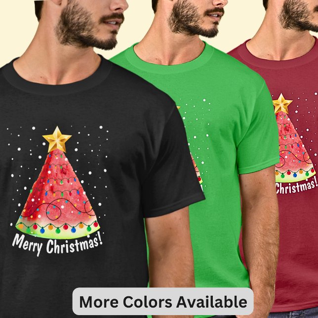 Ändra text - Watermelon God jul på svart T Shirt (Aussie Christmas Watermelon - Merry Christmas - or you can change or delete the text.)