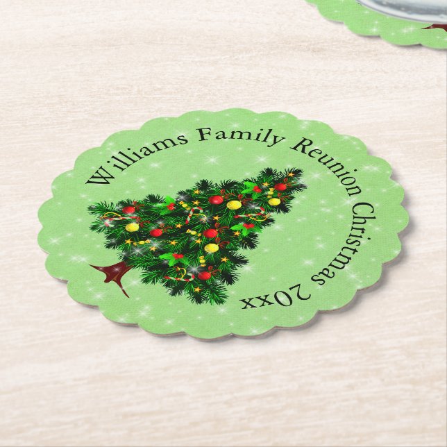 Ändra textmatchning mellan Namn och Julgran Underlägg Papper (Vinklad)