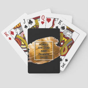 Ändra texttillägg till Namn, Guld-penseldrag Casinokort