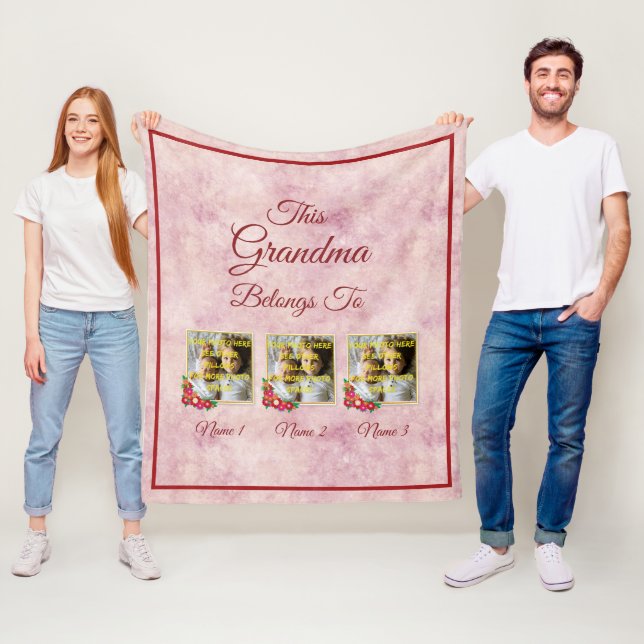 Ändra Tillhören Lägg till 3 foton Det här Grandma  Fleecefilt (På plats)