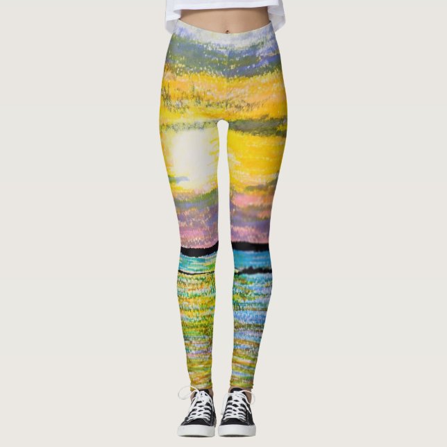 Andra upplagan Beachy Sunset Leggings (Framsida)