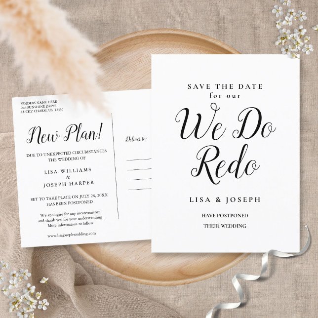 Ändra uppskjutet datum Vi gör om Meddelande Vykort (Skapare uppladdad)