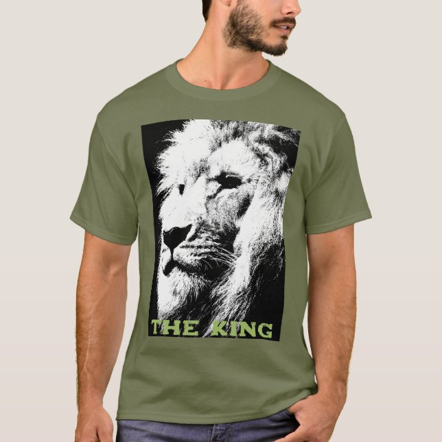 Ändra utmattningsGrönt för Lejon text Ansikte Mana T Shirt (Framsida)