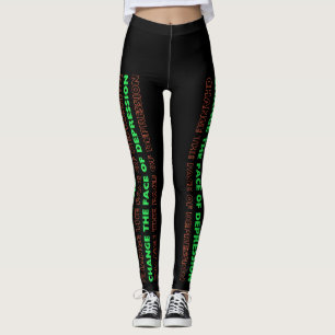 Ändra utsidan av depressionen grön och orange leggings