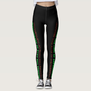 Ändra utsidan av depressionen grön och orange leggings