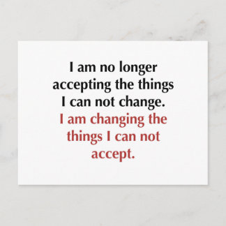 Ändra vad jag inte kan acceptera vykort