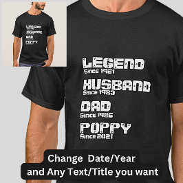 Ändra valfri Namn-datumårslängd för vallmo för Mak T Shirt