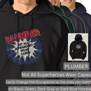 Ändra valfri text, PLUMBER - Inte alla superhjälta Hoodie