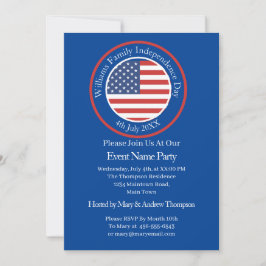 Ändra valfri text USA Flagga Självständighetsdag 4 Inbjudningar