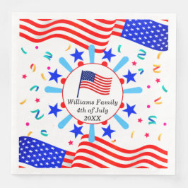 Ändra valfri text USA Flagga Självständighetsdag 4 Pappersservett