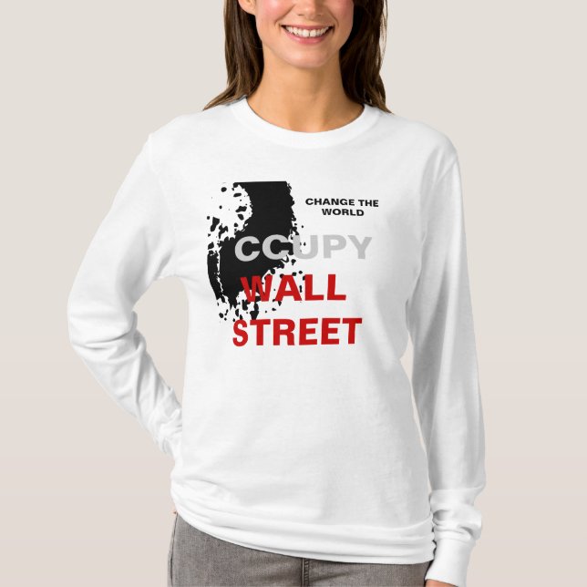 ÄNDRA VÄRLDENS OCCUPY WALL STREET T-SHIRT (Framsida)