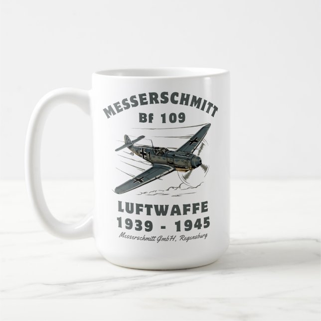 Andra världskriget Messerschmitt Bf 109 Luftwaffe Kaffemugg (Vänster)