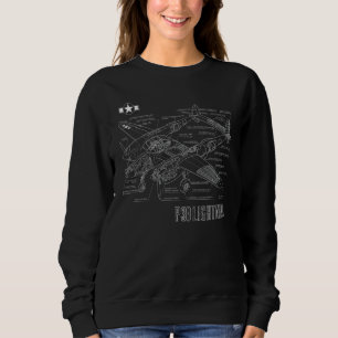 Andra världskriget P 38 Lightning Fighter Flygplan T Shirt
