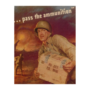 Andra Världskriget Propaganda Art-utskrift Trätavla