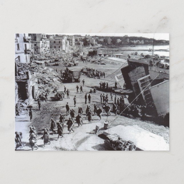 Andra världskriget trupper landsätts, Anzio Vykort (Framsida)