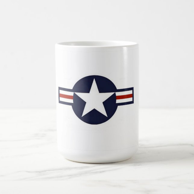 Andra världskriget USAF flygplansmärke banner Kaffemugg (Center)