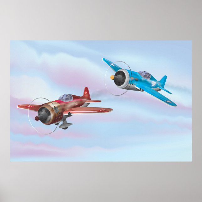 Andra världskrigets stridsflygplan poster (Framsidan)