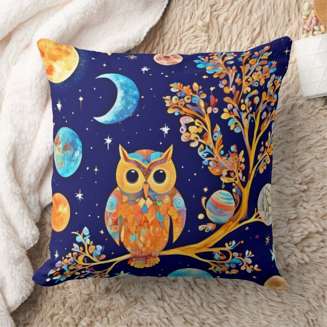 Andra världsomspännande konsten i Uggla: Celestial Kudde (Filt)