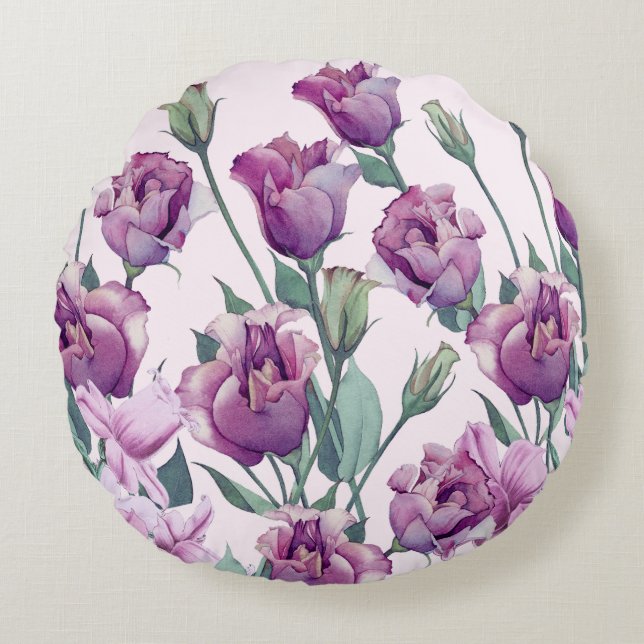 Ändra vattenfärg Evu Bloom Round Pillow Rund Kudde (Framsidan)
