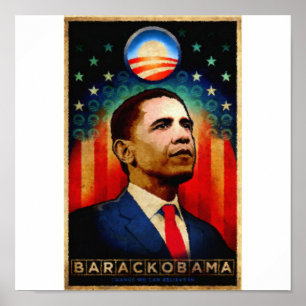 Ändra vi kan tro på Obamas vattenfärgsfärg Poster