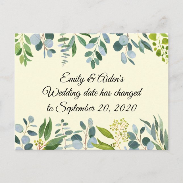 Ändra vykort för datum för bröllop (Framsida)