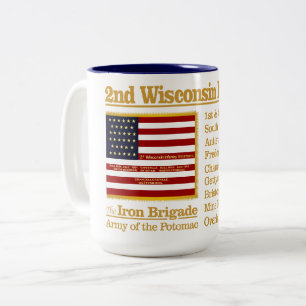Andra Wisconsin Infantry (BH) Två-Tonad Mugg